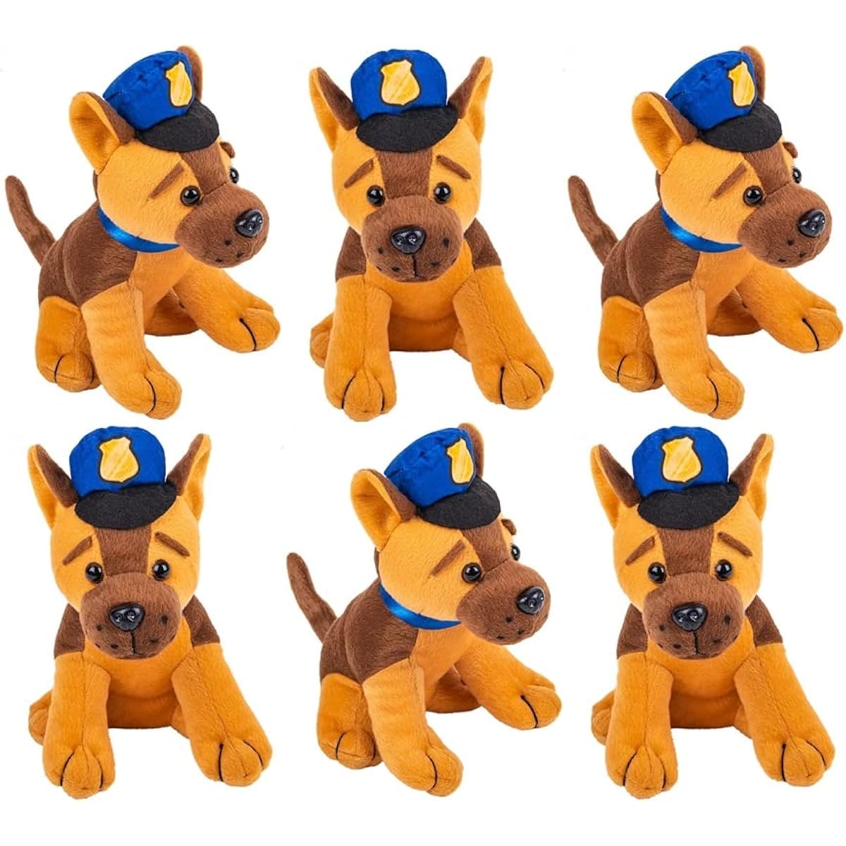 HAPPY DEALS ~ Stuffed Police Dogs | 12 Count | 7 Inch | Law Enforcement Party Favors for Kids