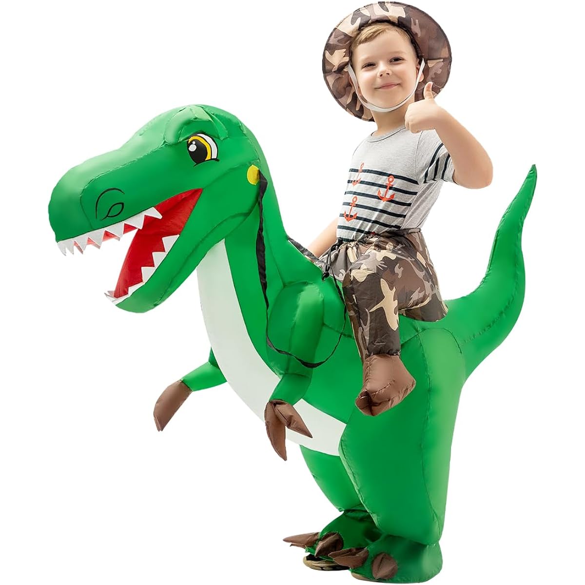 Christmas Inflatable Dinosaur Costume for Adults Air Blow Up Deluxe T-Rex Dinosaur Red US Size: 48INCH HIGH Color: Green