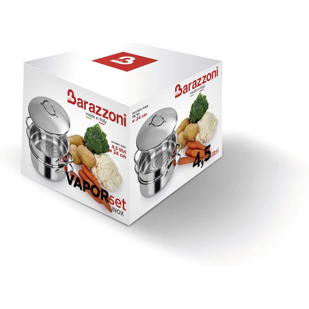 Barazzoni Pasta Pot Stainless Steel ∅24 x H17cm Steam Cooker VAPOR SET 475053624