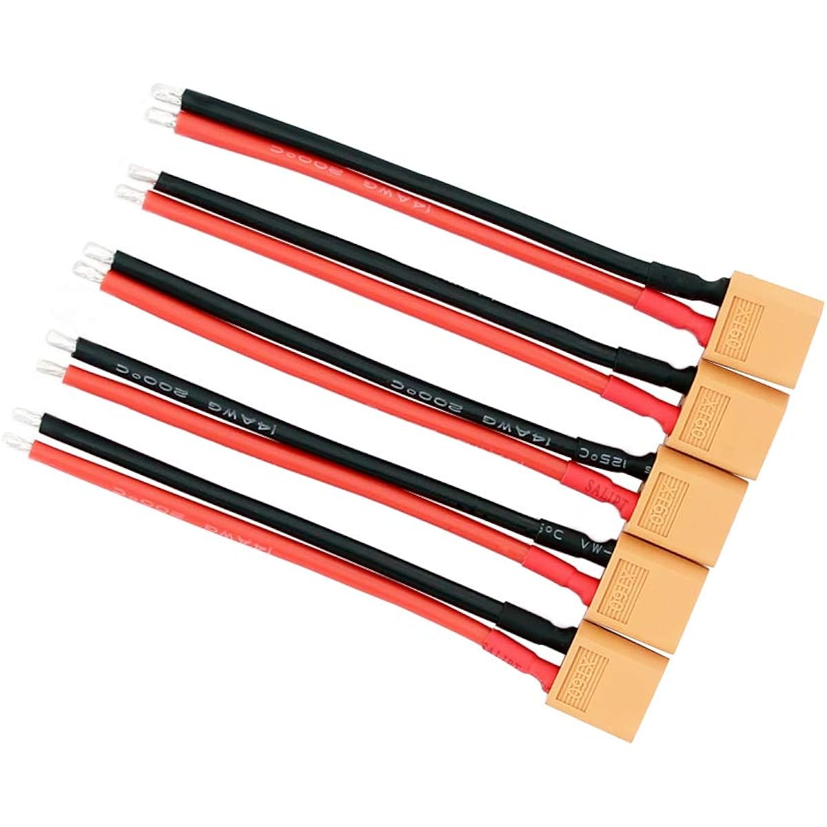 XT60 / XT-60 Male Connector 5pcs 10cm 14awg with Wire for Turnigy/Zippy (BDHI-24)