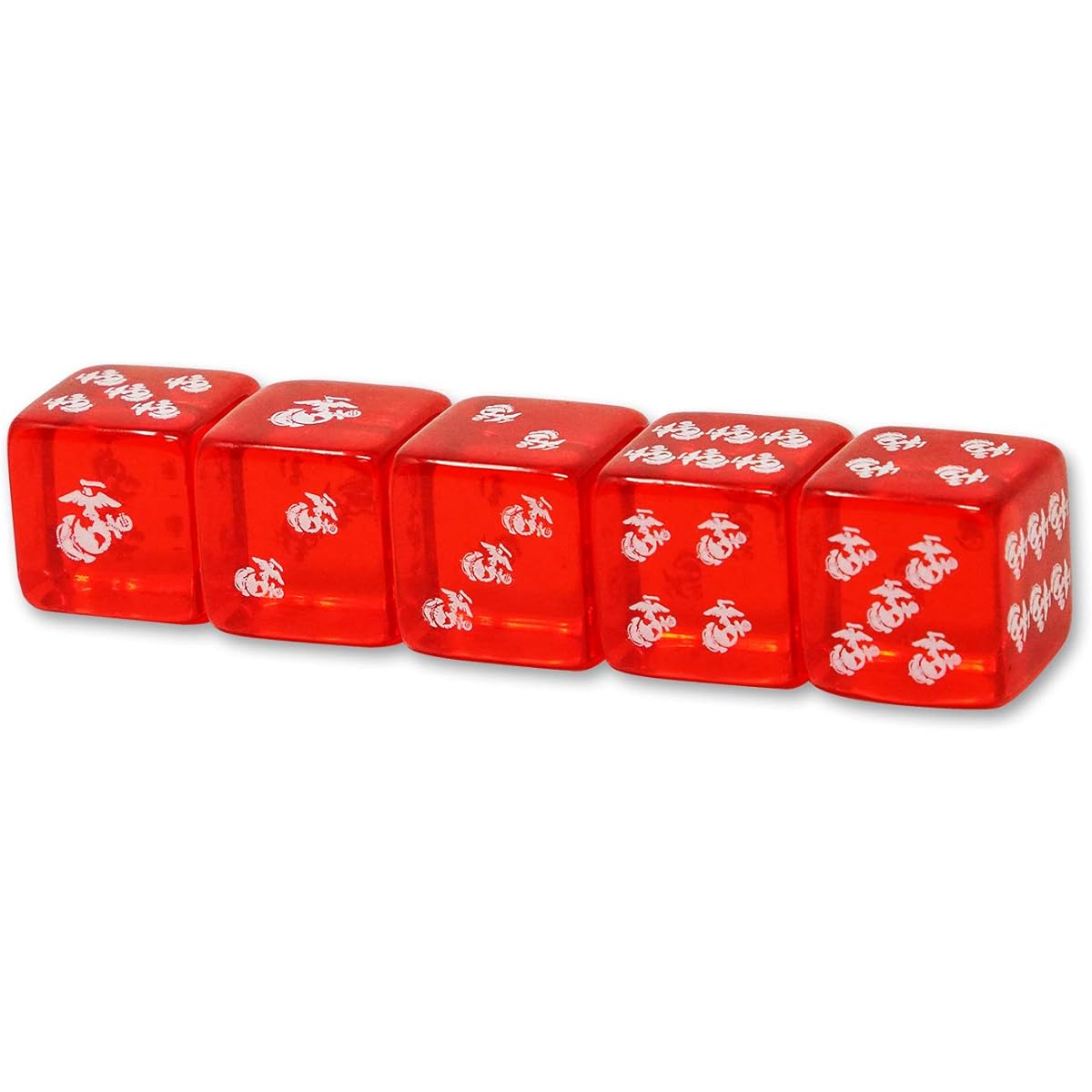 USMC Dice - Set of 5 19mm Marine Corps Dice - Marine Corps Gifts