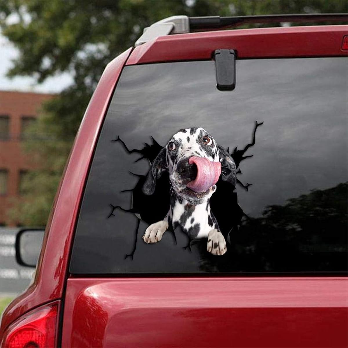 Ocean Gift Dalmatian Car Decal Wall Decal Sticker Set of 2 Realistic Car Sticker Design Series 34 Sizes 8" x 8"
