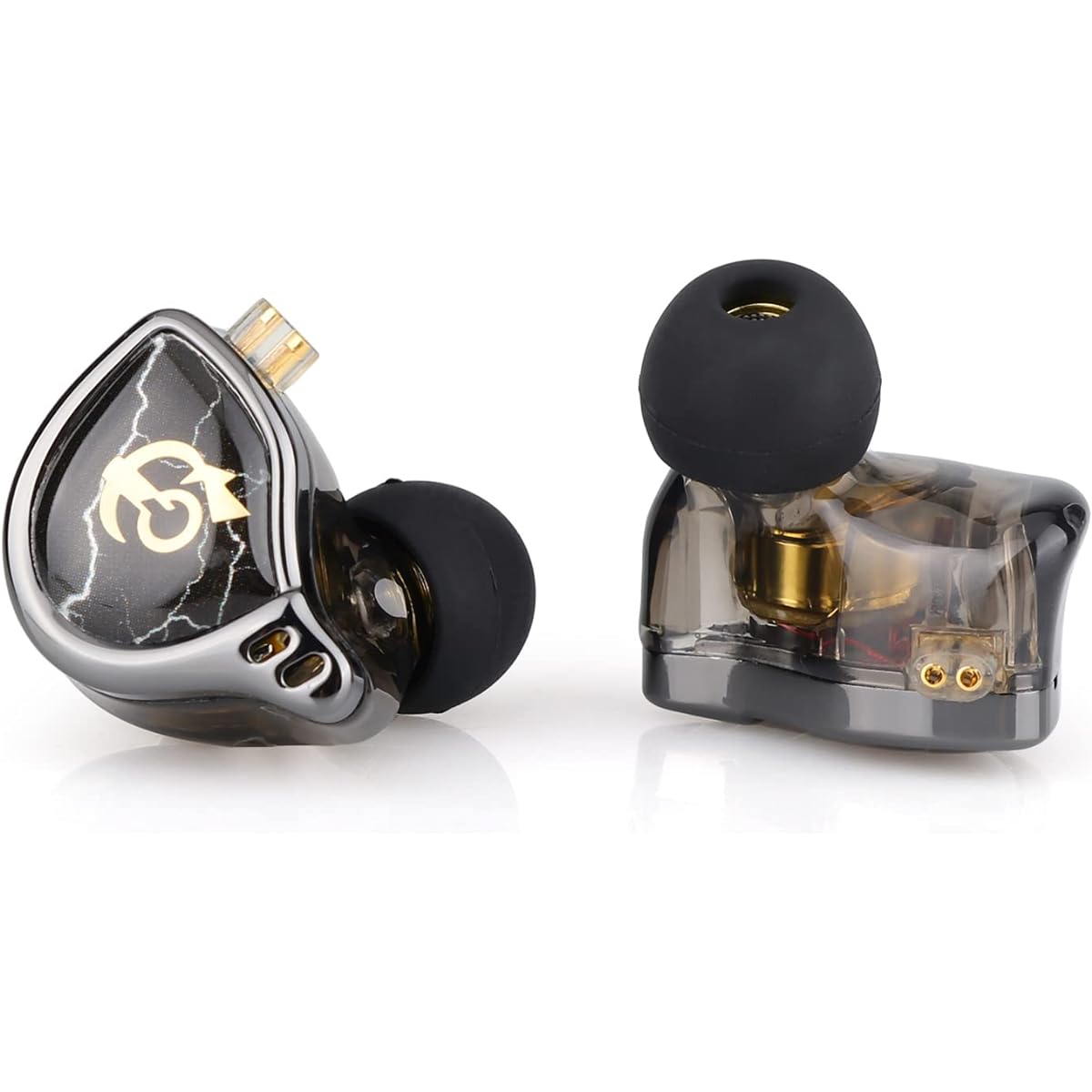 0 Q HBB 10 Titniu-oted Diphg HiFi in-E onito with ei-Open v, Dethble 2Pin ilve-Plted ble, Noie neng fo udiophile (Bl, Without i)