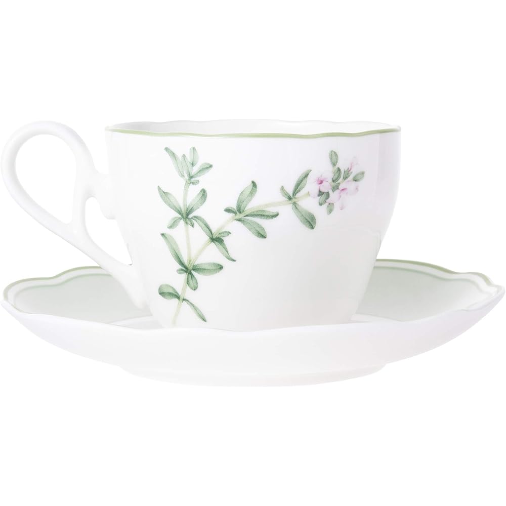 Noritake Cup & Saucer (Pair Set) (Coffee Tea) 250cc English Herbs Microwave Safe 2 Customer Time Bone China P97887/4942