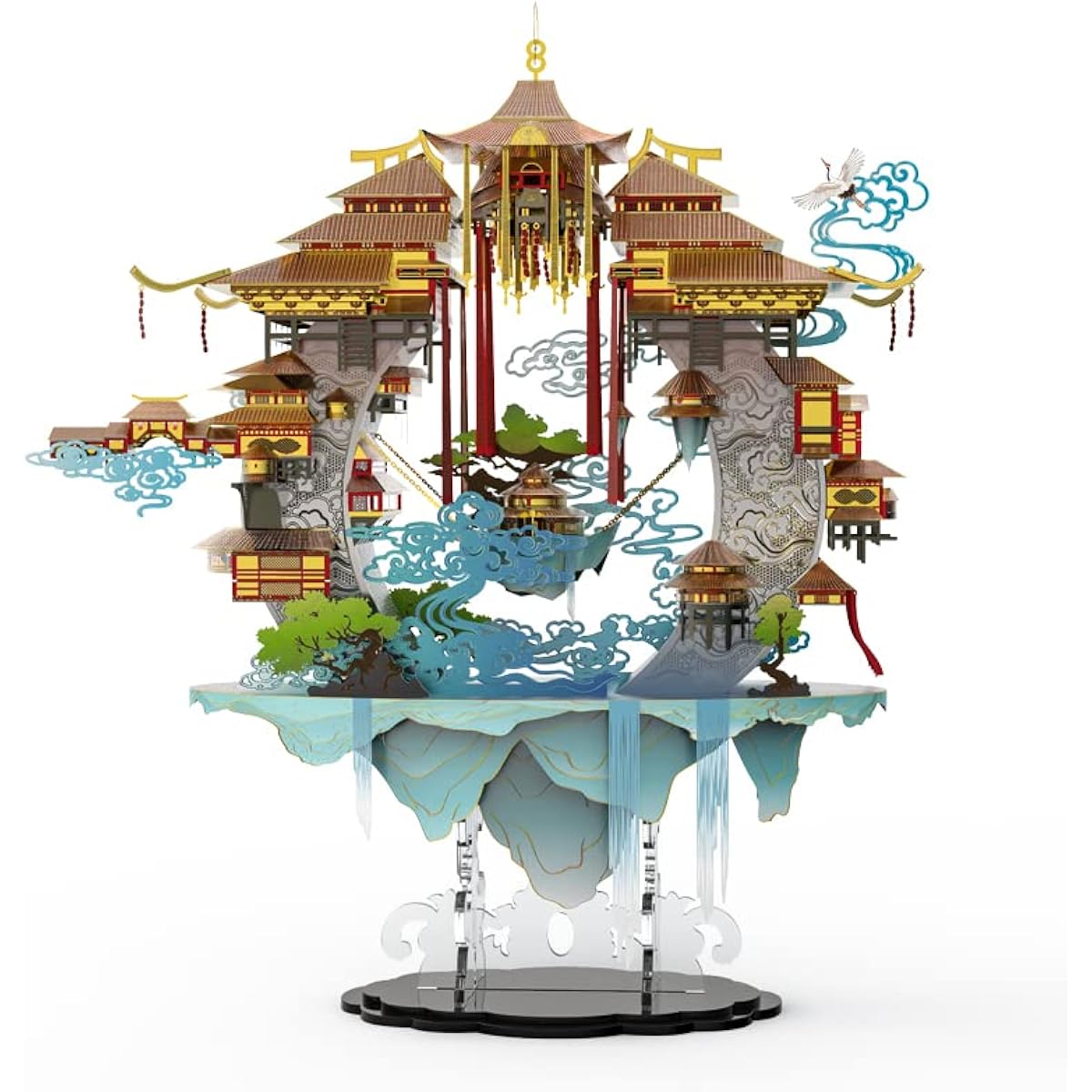 Microworld 3D Metal Puzzle Chinese Traditional Architecture Building Kit Brain Teaser DIY Ornament Difficult Challenge Metal Earth Model Art Craft Toy - Eyes in the Sky
