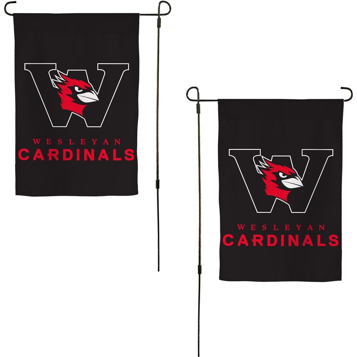 Wesleyan University Garden Flag Bulldogs Cardinals Banner 100% Polyester (Design 1)