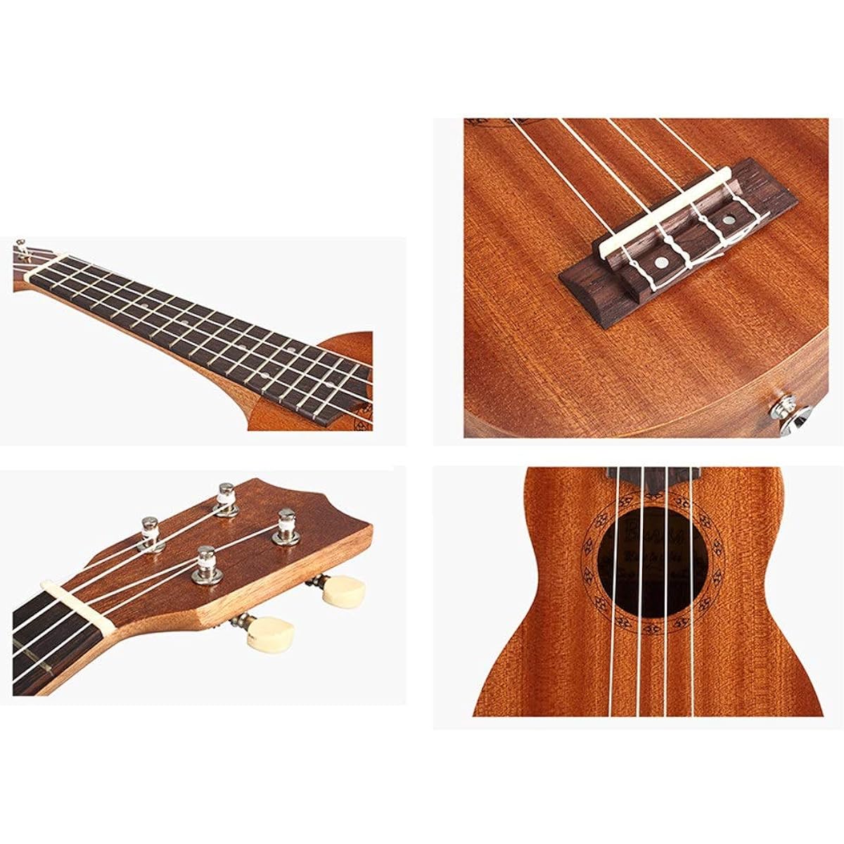 Concert Ukulele Traditional Soprano Ukulele Sapele Wood Nylon String Mini 21 Inch Hawaii Guitar with Gig Bag Ukulele for Beginners Ukulele (Color: Wood, Size: 21 inches)