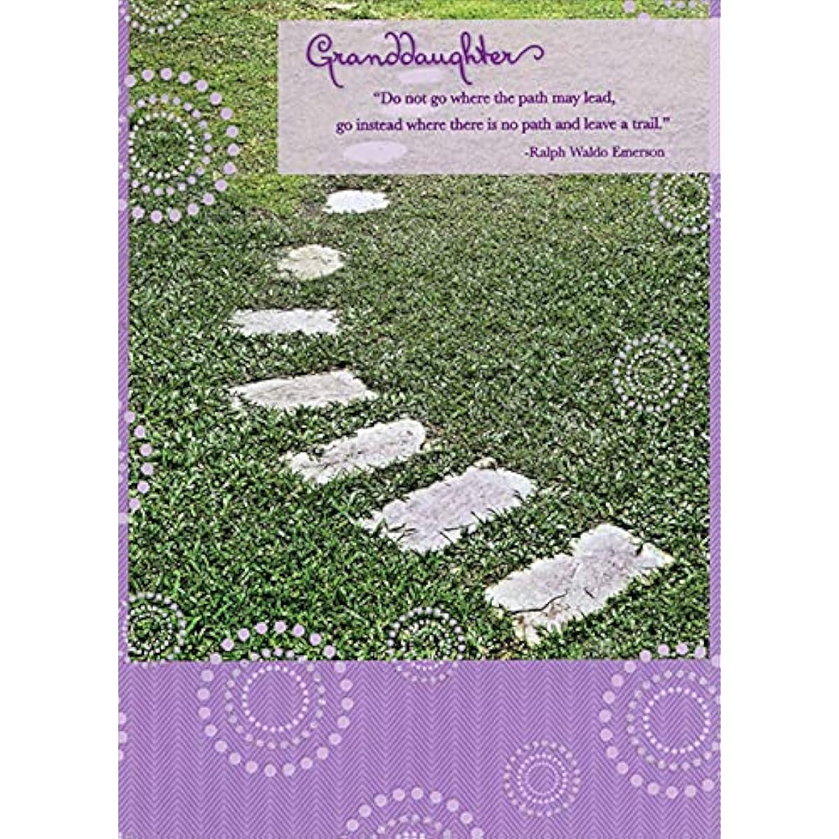 Designer Greetings Stepping Stones in the Grass: Emerson Quote Graduation Congratulations Card for Granddaughter