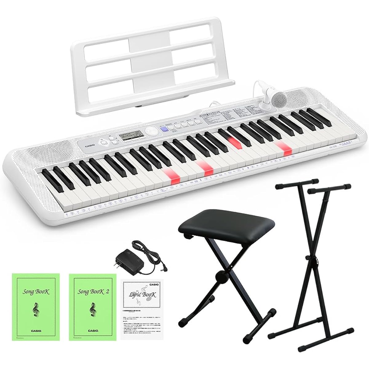 CASIO LK-330 Optical Navigation Keyboard 61 Keys Stand and Chair Set Casio