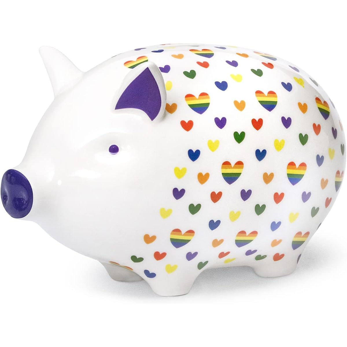 Tilly Pig Ceramic Piggy Bank for Boys, Girls, and Adults - Rainbow Pride LGBTQ+ Piggy Bank