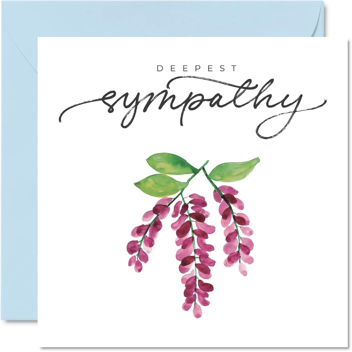 Stuff4 Sympathy Card Thinking of You - Deepest Sympathy - Floral Sympathy Card Adult Sympathy Card Sorry for Your Loss 5.7 x 5.7 Inch Floral Sympathy Greeting Card