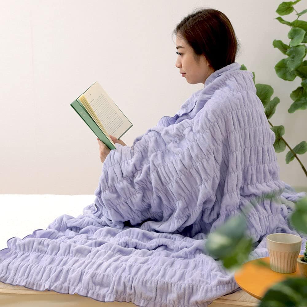 Romance Kosugi Cotton Blanket, Heat Generating Cotton, Fluffy Blanket, Single, Made in Japan, 140 x 200 cm, 3430-2016-2310 (Lavender 3430-2016-2310)