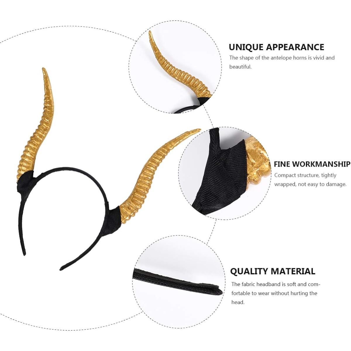 Tomaibaby Halloween Horn Headband Antelope Sheep Horn Hair Hoop Cosplay Photo Props Halloween Costume Horn