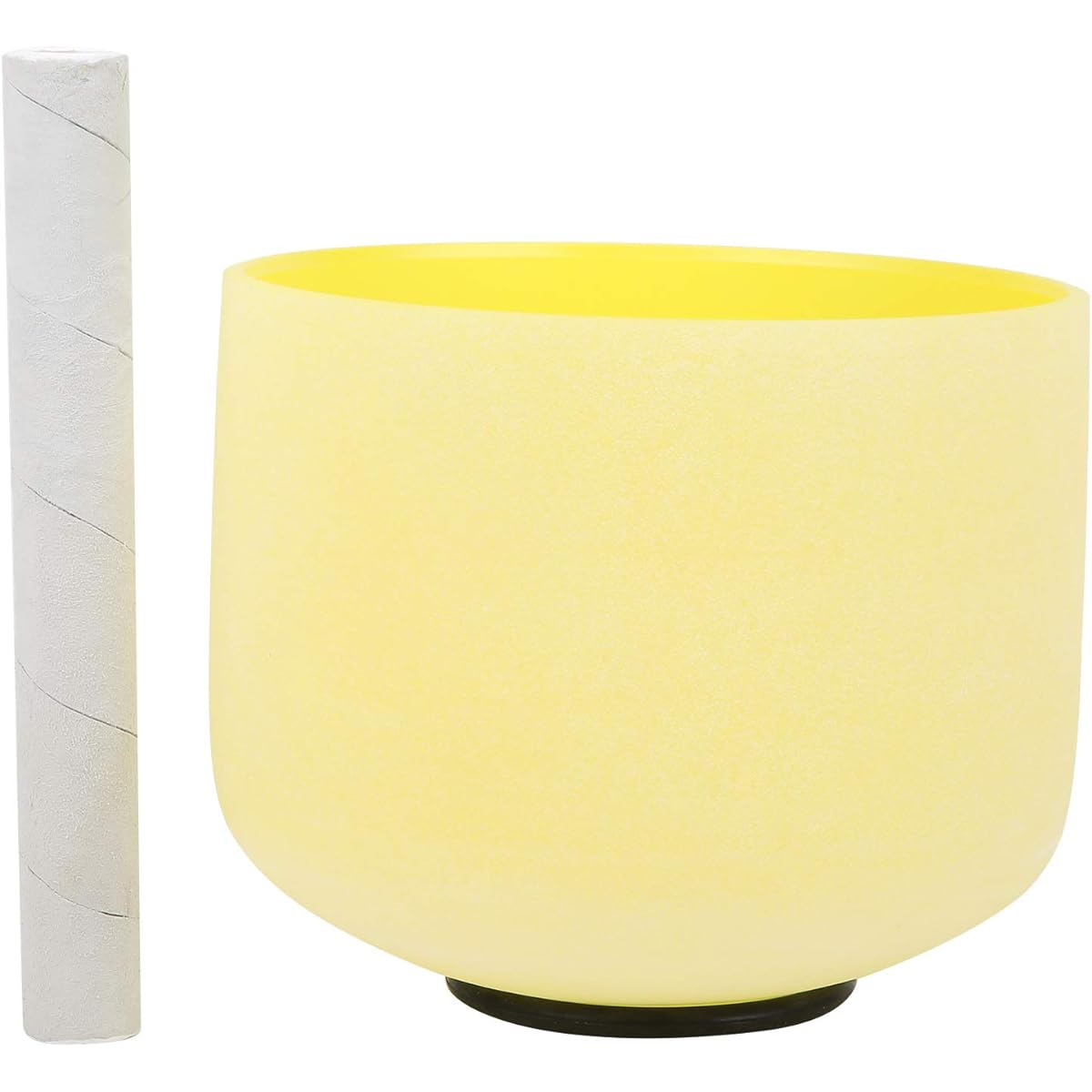 UPQRSG 8 Inch Singing Bowl, Crystal Singing Bowl with Frosted Quartz Crystals to Cleanse the Mind, Multifunctional Beautiful Singing Crystal Singing Pyramid for Healing (Yellow)