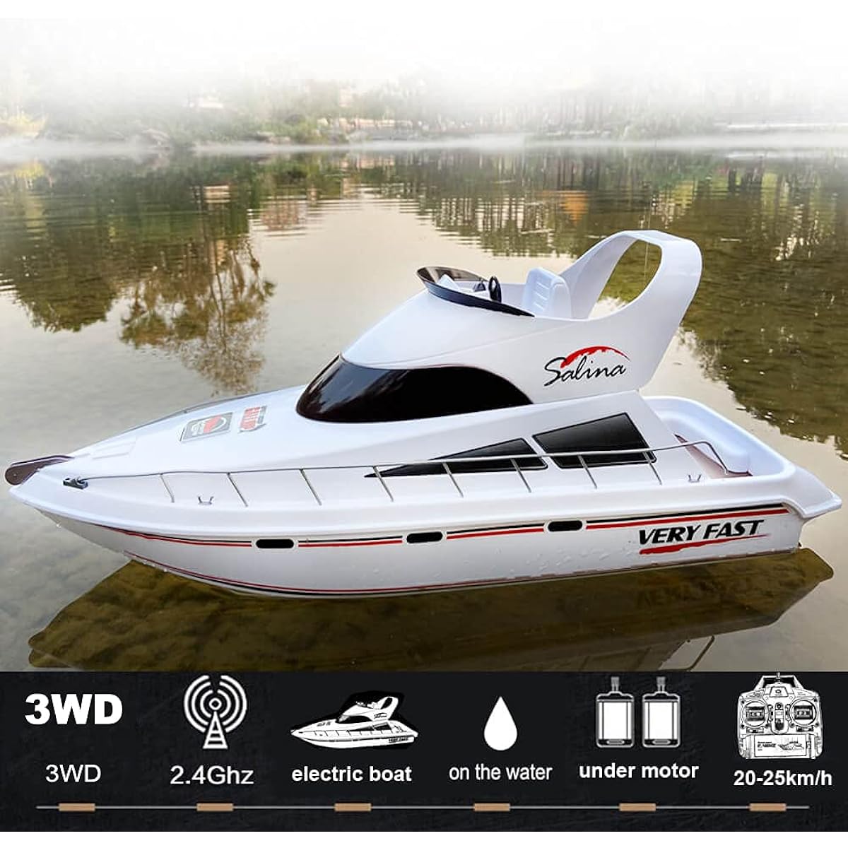 27.6" Big Luxury RC Boat Cruise Ship Yacht Remote Control Speed Water Craft Model Toy Collection