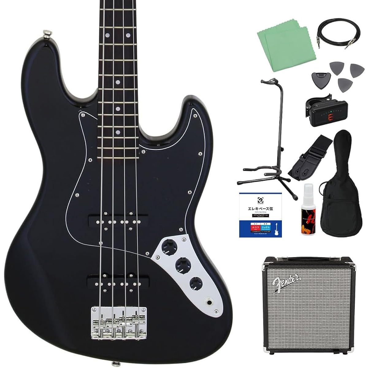 LEGEND LJB-Z B/BK Bass Beginner 12-piece set [Fender amp included] Jazz bass type Legend