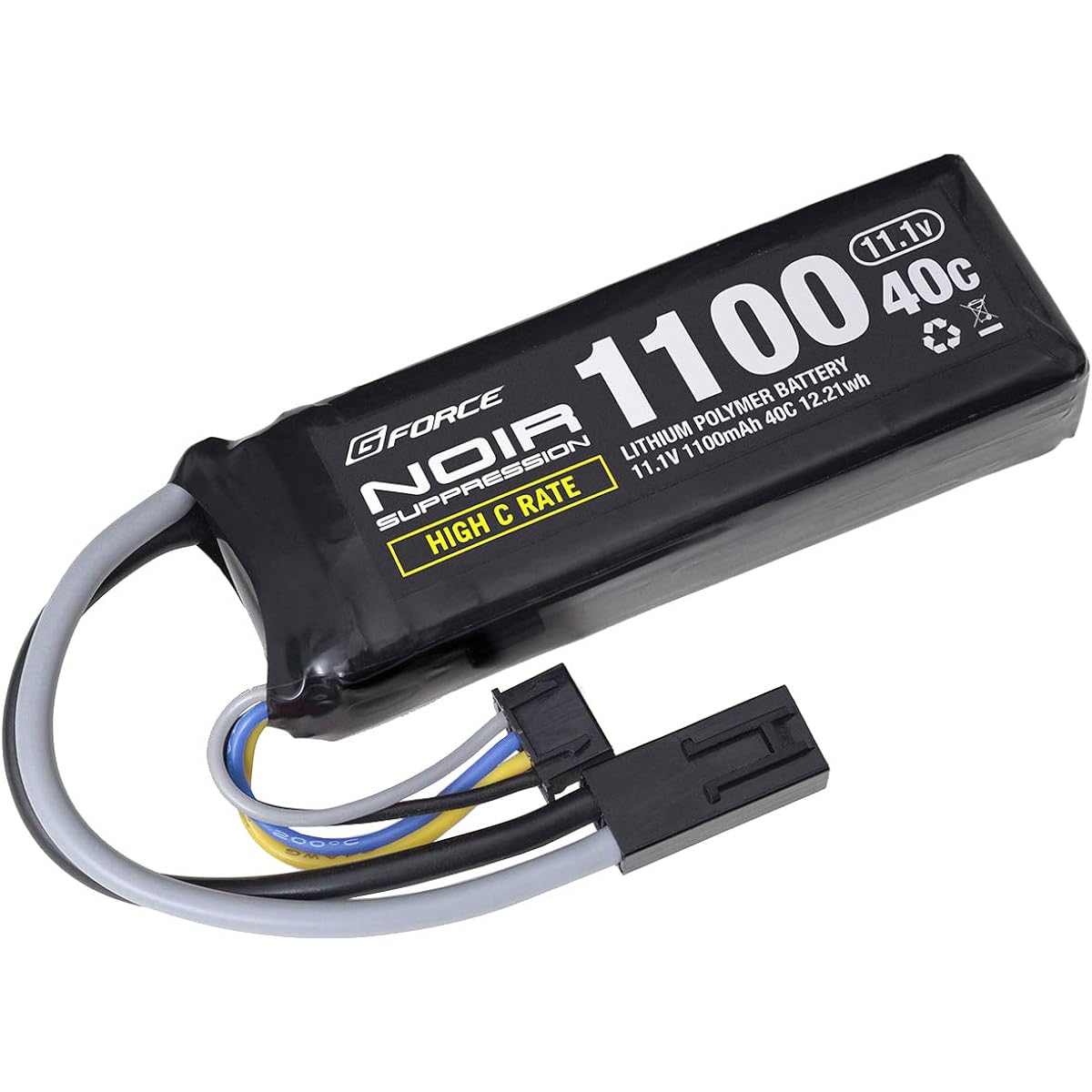 G-FORCE Noir Suppression LiPo 11.1V 1100mAh 40C Mini S compatible size GFG936