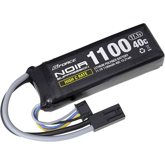 G-FORCE Noir Suppression LiPo 11.1V 1100mAh 40C Mini S compatible size GFG936