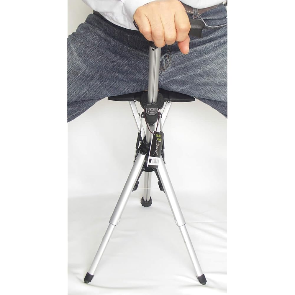 Handy walking stick chair that converts into a chair with one touch Tada Chair Brown L type (Suitable height approx. 170cm: size 88cm) 1 leg