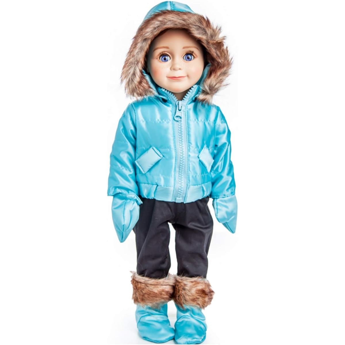 The Queen's Treasures 18 inch Doll Winter Ski Time Outfit Comes Complete with Blue Winter Jacket, Pants, Boots and Gloves. Outdoor Outfit Fits 18" American Girl Doll Clothes & Accessories.