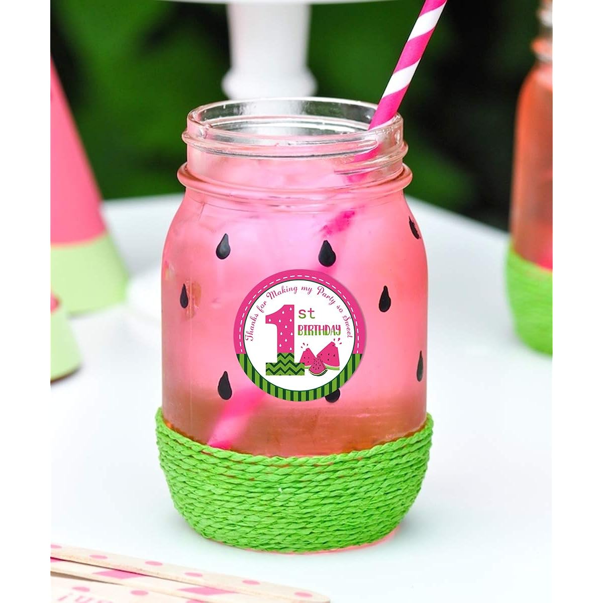 Watermelon Thank You Stickers Labels Watermelon Stickers Party Favors Envelopes 1st Birthday Party Supplies 48 Pack