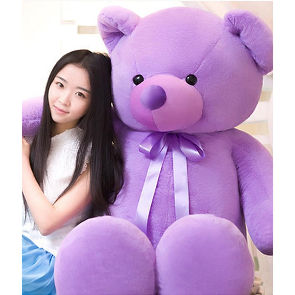 MILEE Lavender scented stuffed animal Teddy bear Bear stuffed animal Christmas present Birthday Large stuffed animal Soft to the touch Extra large animal stuffed animal Body pillow Women's Christmas Girlfriend Gift Cute toy (160cm)