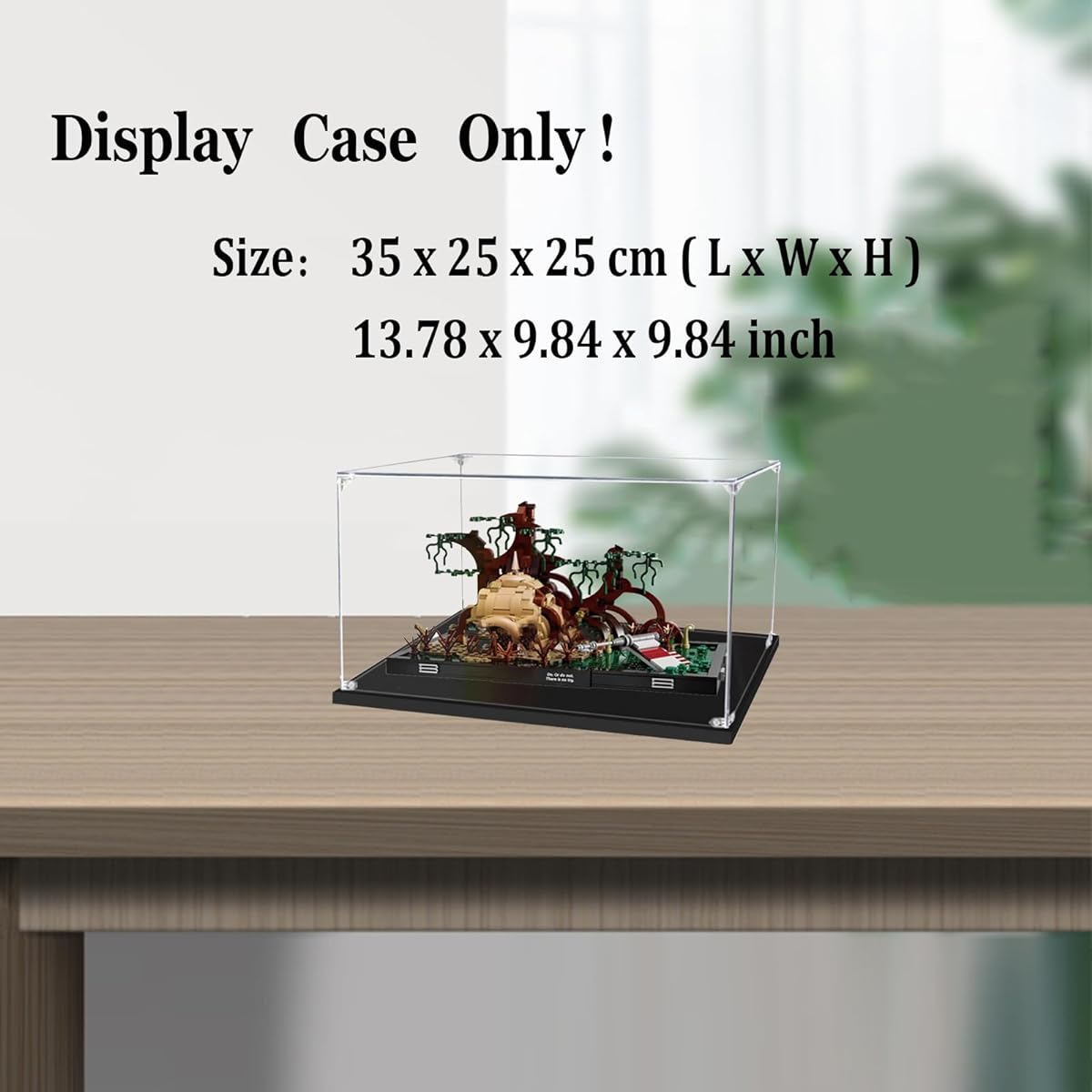 BOOVAX Display Case - Acrylic Clear Display Box for Lego-75330 - Compatible with [Dagobah Jedi Training Diorama] Model - 13.7x9.8x9.8 Inches