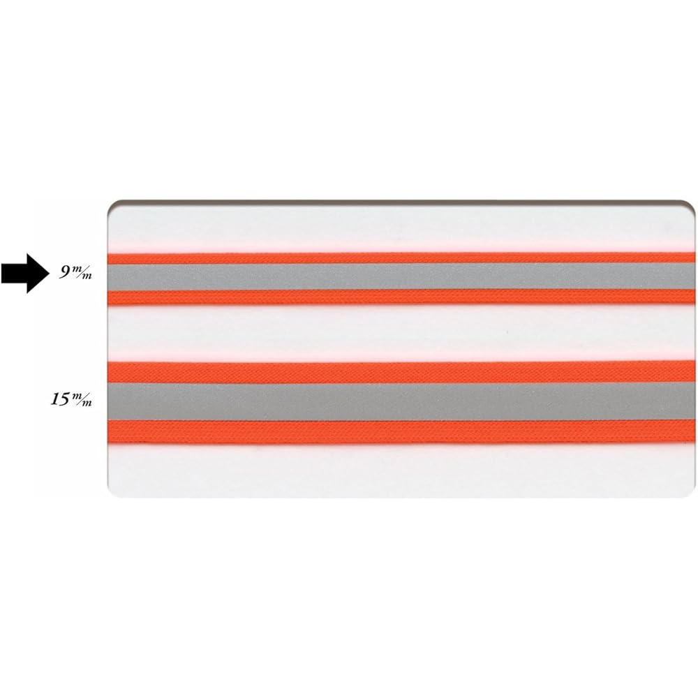 S.I.C. Retroreflective knit tape 9mm 1 roll (30m) SIC-8724 C/#155 Fluorescent Apricot