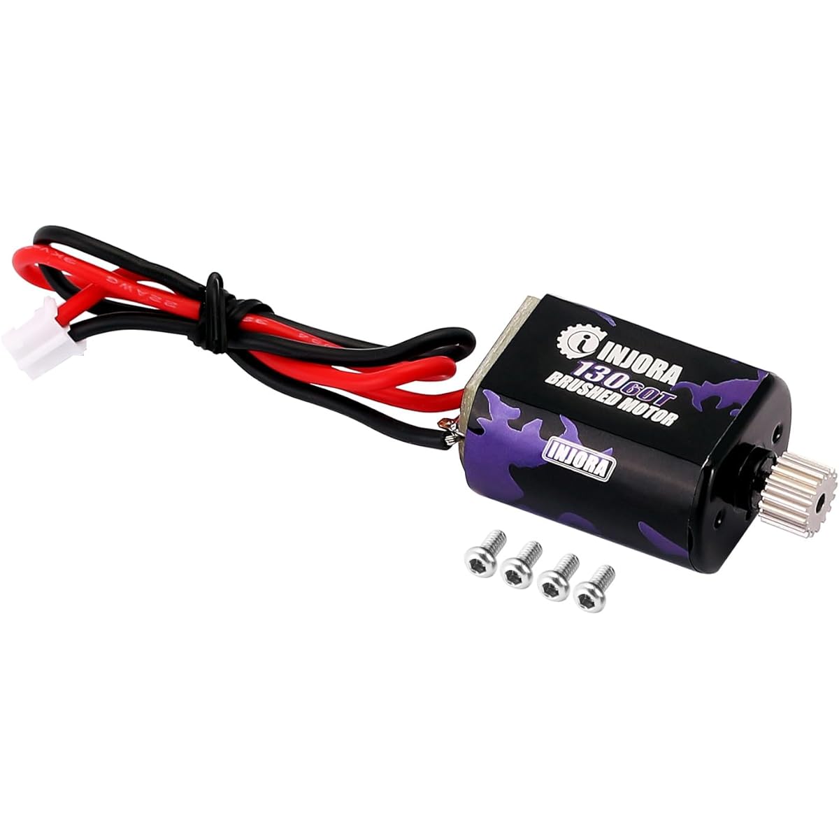 INJORA 130 Brushed Motor 60T with Stainless Steel Pinion for FMS FCX24 1/24 RC Crawler Upgrade