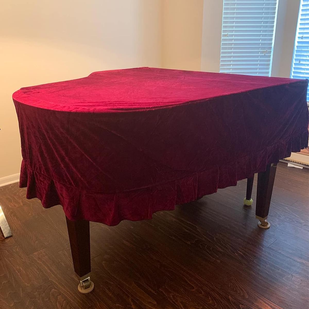 J&C Grand Piano Cover 220G Thick Pressed Cloth Golden Velvet 5ft 5ft 8ft 6ft 7ft 8ft Dustproof Anti-Static Universal Cover Violet Purple 5~5ft