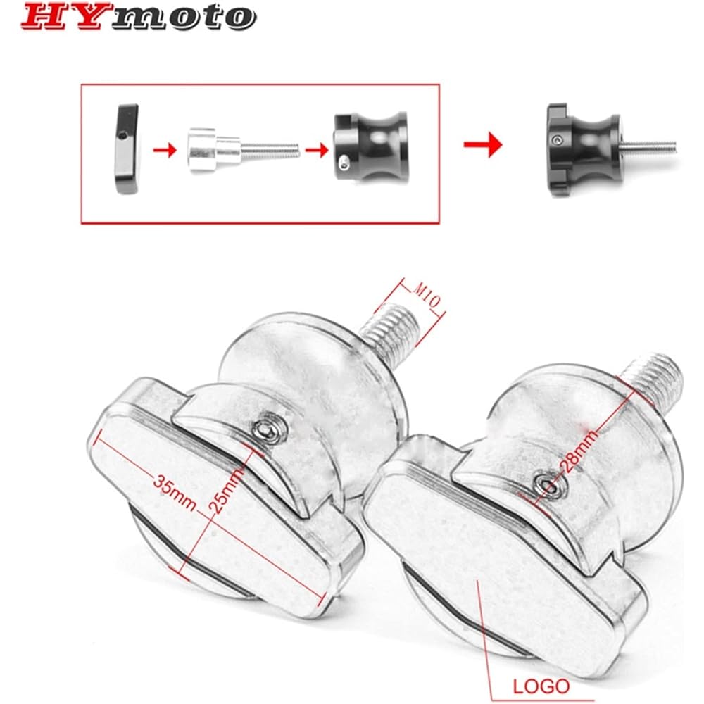 Uminino Motorcycle CNC Accessories Swing Arm Spool Stand Screw Arm Slider 1.0mmfit Kawasaki Vulcan S 650cc 650 CCVulcans650 2015-2019 Swing Arm Slider Spool (Size: 10M Titanium)