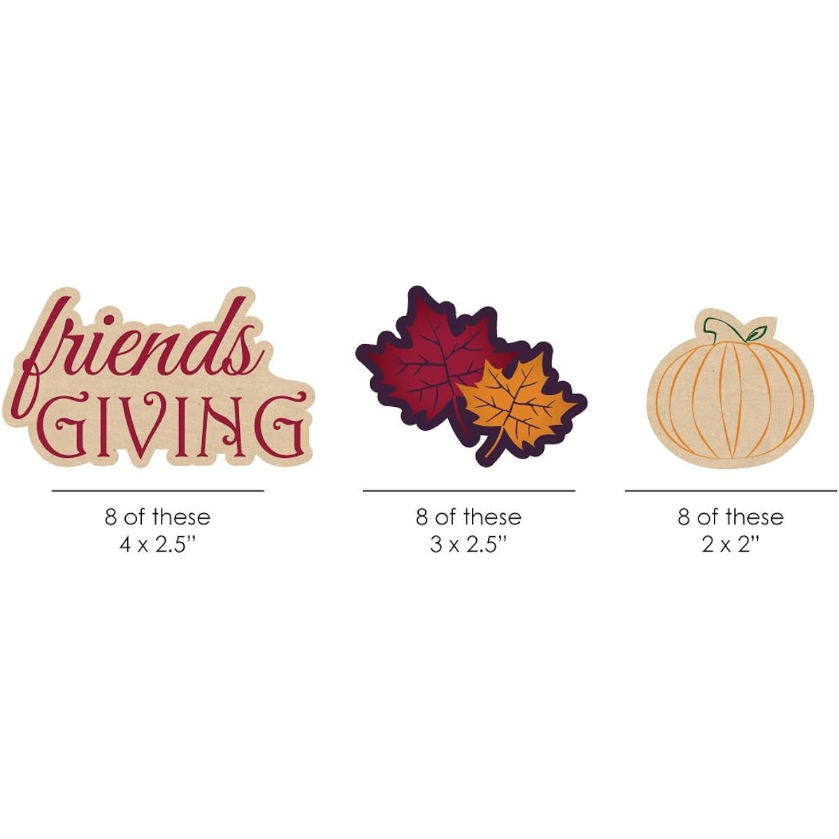 Big Dot of Happiness Friends Thanksgiving Feast - DIY Shaped Friendsgiving Party Cutouts - 24 Pieces