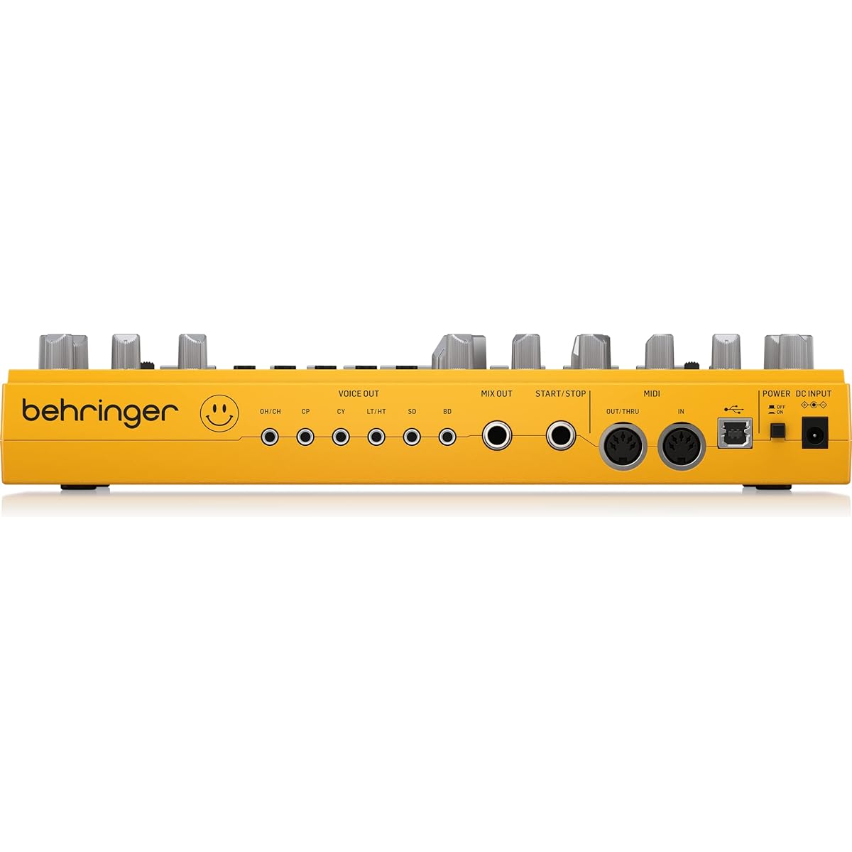 Behringer Analog Drum Machine USB/DIN MIDI Compatible 16 Step Sequencer with Analog Distortion RD-6-AM Yellow