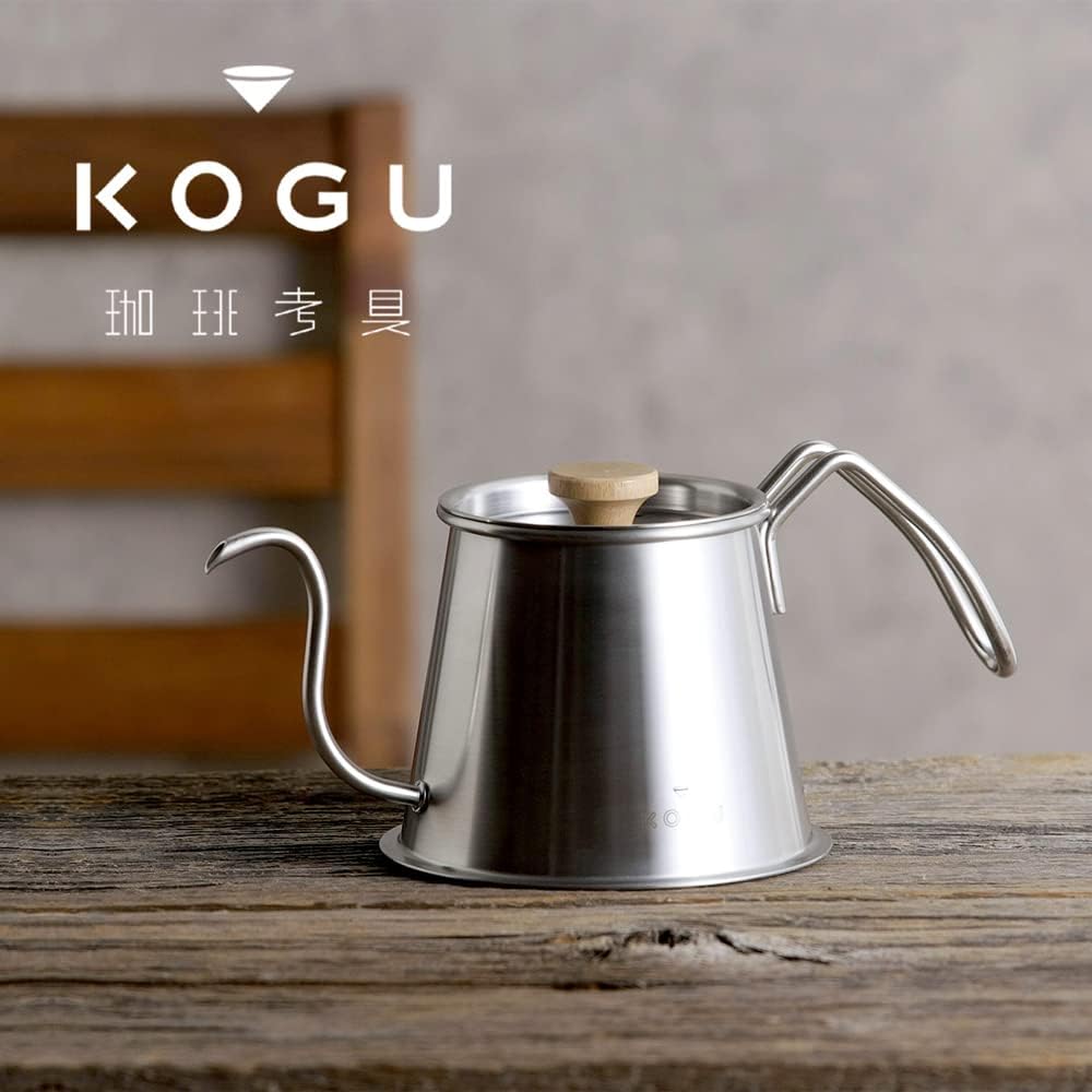 Coffee Tools KOGU Shimomura Planning Coffee Drip Pot Kettle Two Drip Pot Pro 500ml with Lid [Made in Japan] Stainless Steel Narrow Mouth Direct Fire Compatible with IH Pour Directly Below Coffee Kettle Outdoor Gift 44583 Tsubame-Sanjo