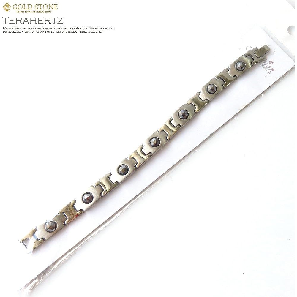 [GOLD STONE] Terahertz Ore Bangle Titanium Stainless Steel Total Length 190mm