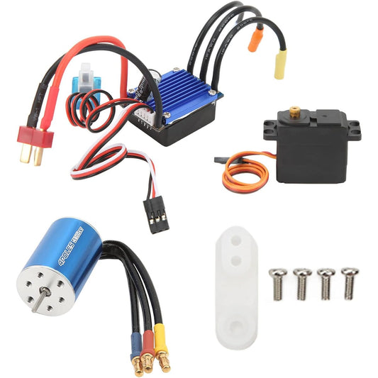 2435 4800KV RC Car Brushless Motor Combo Include 25A ESC 2.2kg Servo RC Brushless Motor for Wltoys HSP 116 118 RC Car