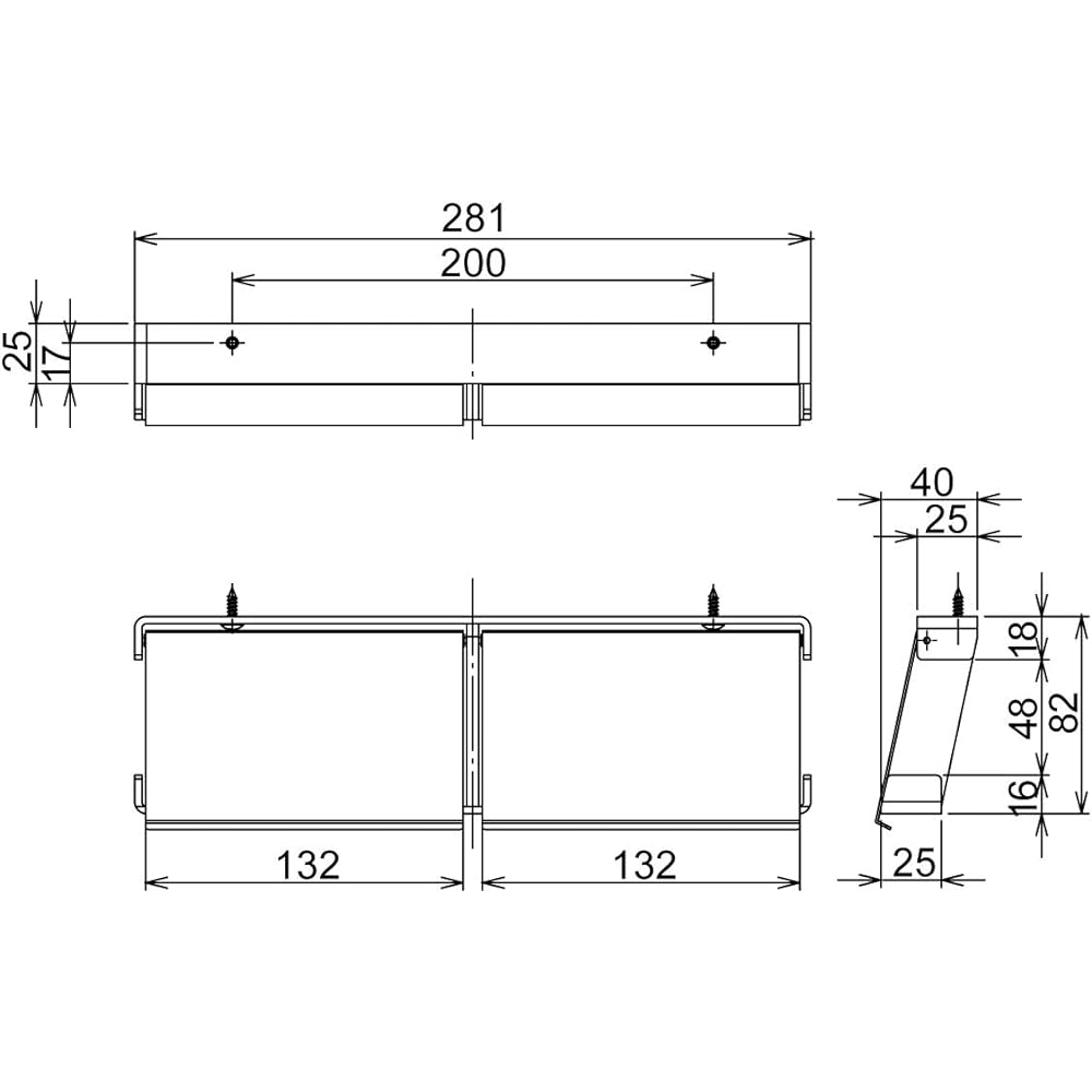 Reliance Counter Paper Holder, Ceiling Paper Holder, Paper Holder, Paper Roller, Accessories, Toilet Supplies, Right Hand, Right Hand, Stainless Steel, Stream-R series R9325-2 Main unit: Depth 4cm Main unit: Height 8.2cm Main unit: Width 28.1cm