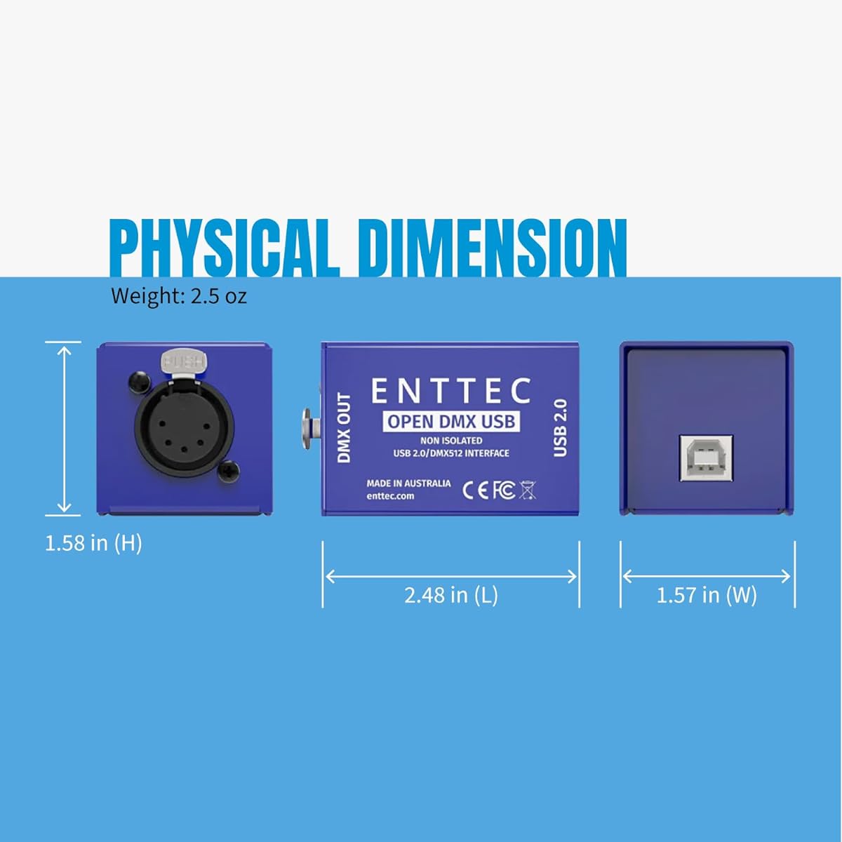 ENTTEC 70303 Open DMX Interface & SIRS-E 70029 5P Male to 3P Female Adapter (Bundle)