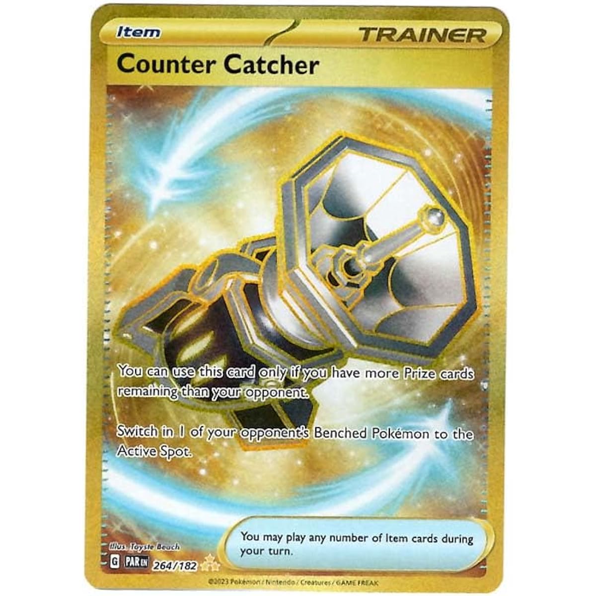 Pokemon Counter Catcher 264/182 Paradox Rift Hyper Rare Gold Foil Single Card