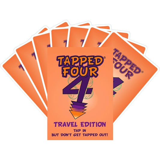 Tapped Four Travel Edition Card Game - For 2-6 Players - Extra Tap Cards - Strategy, Luck, Laughter and Fun - Family and Friends