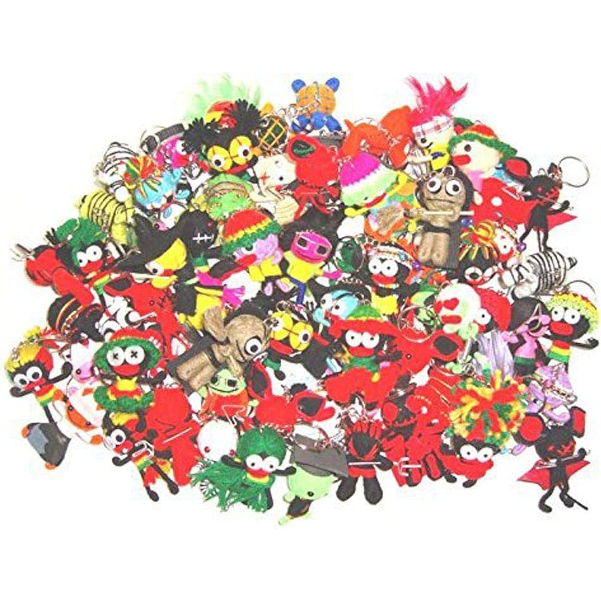 Voodoo Dolls Keychain Keyring Ornaments Bulk Lot 50 Pieces