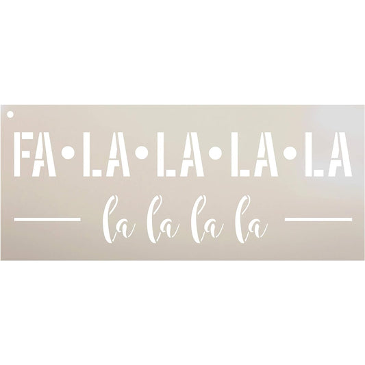 StudioR12 FA La La La Stencil | Reusable Mylar Template | Wood Signs - Pallets - Walls - Pillows - DIY Christmas Decorations - Choose Your Size 14" x 6", Clear STCL2877_PARENT