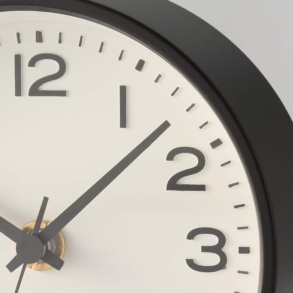 MUJI Analog Clock, Small (with stand), Wall Clock, Black 15915224