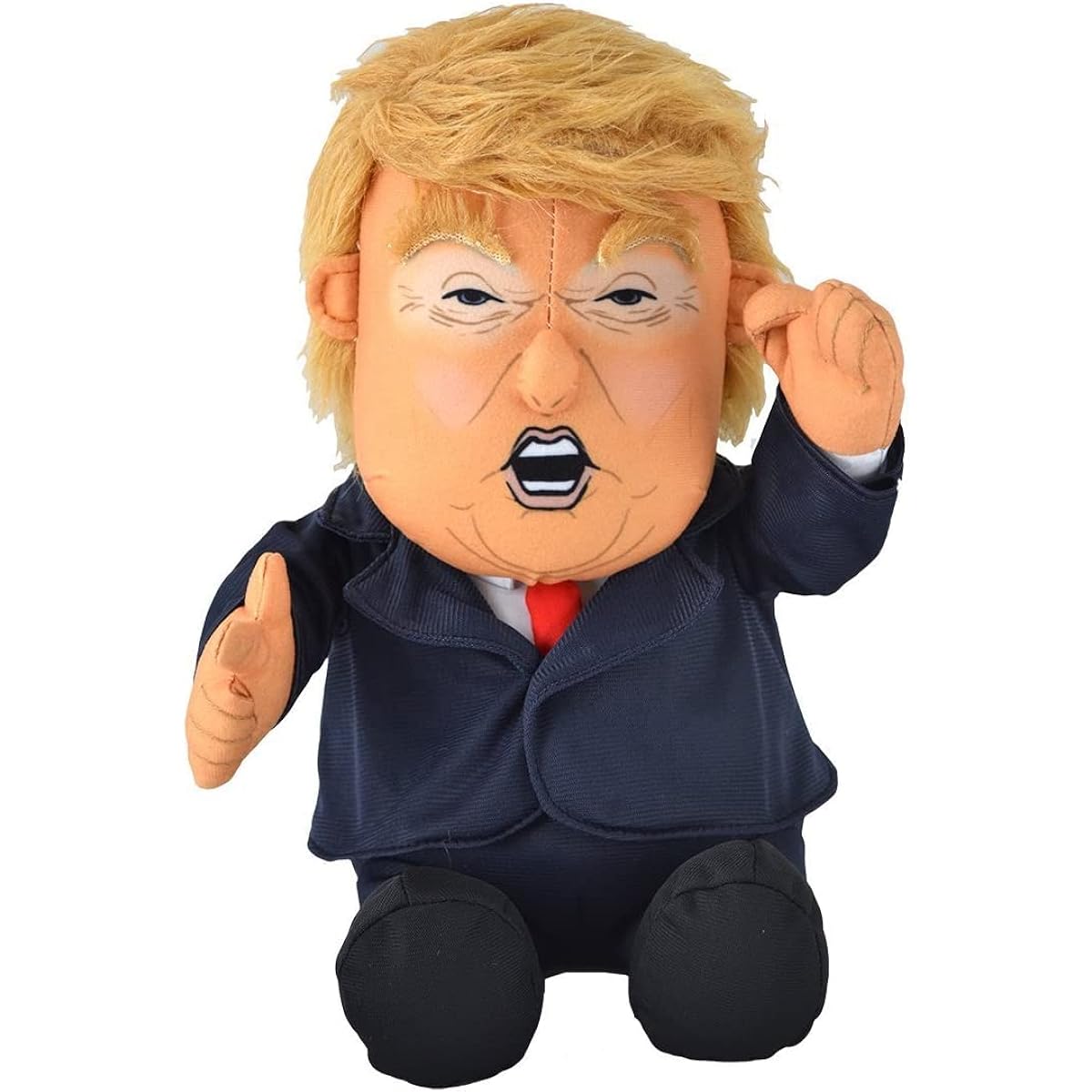 JEWUNO Holiday Decoration Gift Pull My Finger Fart Donald Trump Plush Figure Doll - With Animated Hair - 10.5 Inches Tall