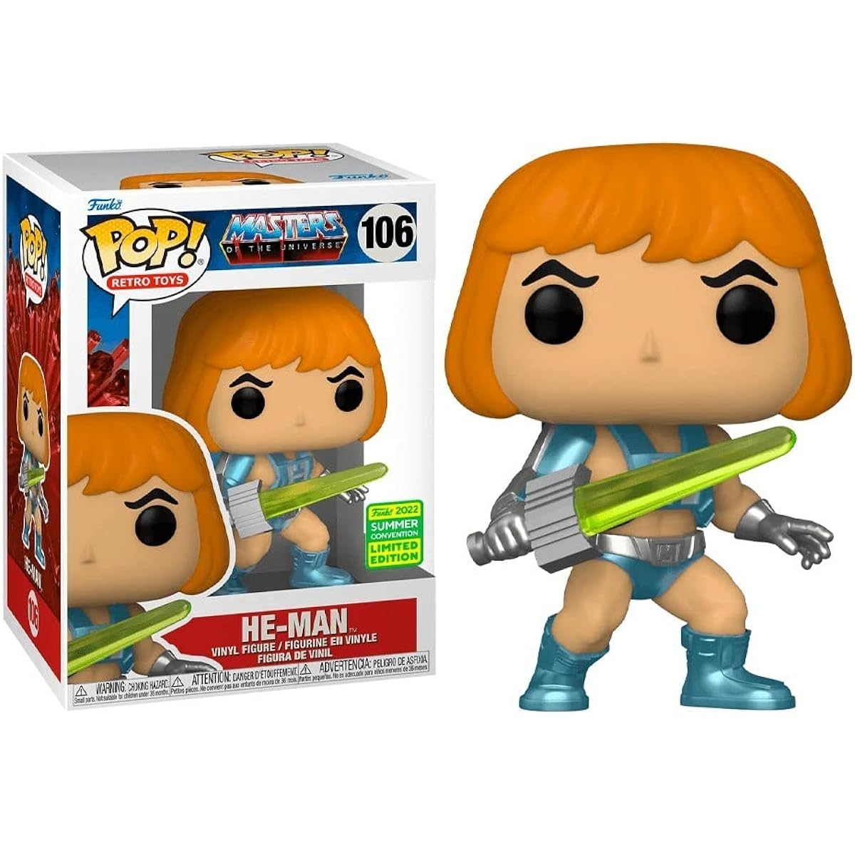 Funko He-Man with Sword of Power Summer Convention Limited Edition #106 with Protector and Box