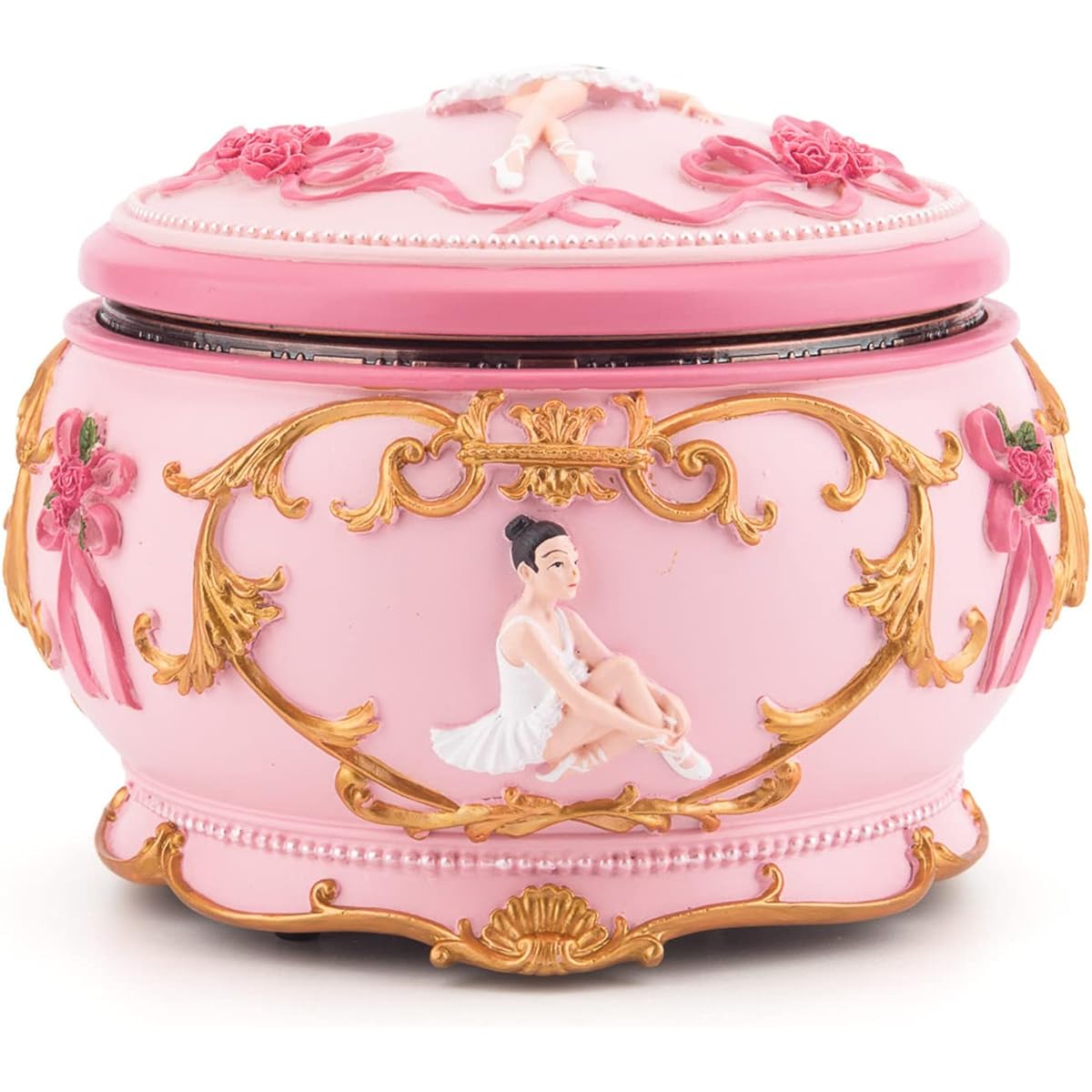 Pairiaok Rotating Ballerina Figurine with Music Box Light Dancing Girl Mechanism Musical Box Swan Lake Gift for Little Girl Daughter Birthday Christmas (Swan Lake)