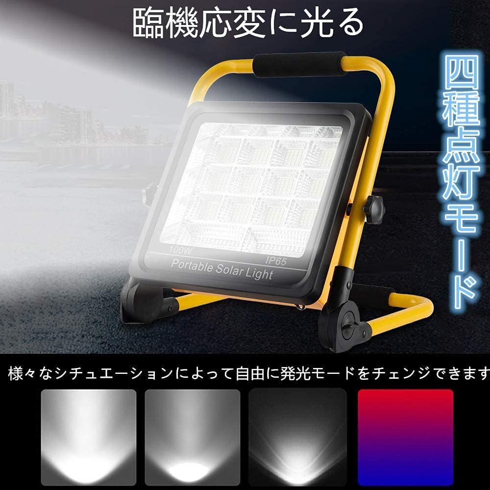 Makilight LED Floodlight 100W Solar Energy Rechargeable Portable Floodlight Work Light Equipped with 15000mAh Battery ABS Material Foldable USB Port SOS Mode Lighting Night Work Disaster Prevention Outdoor