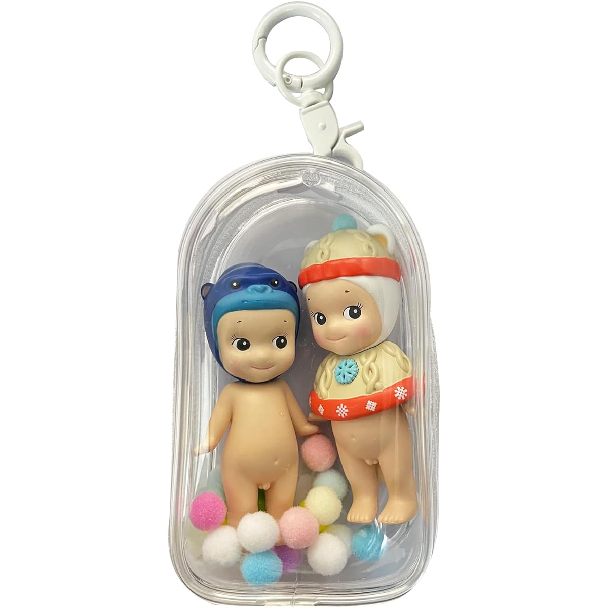 Clear Doll Display Bag Keychain Portable Hanging Figure Storage Bag Mystery Box Organizer Dustproof Collectibles Display Case Display case for showing off your blind box mini figures.