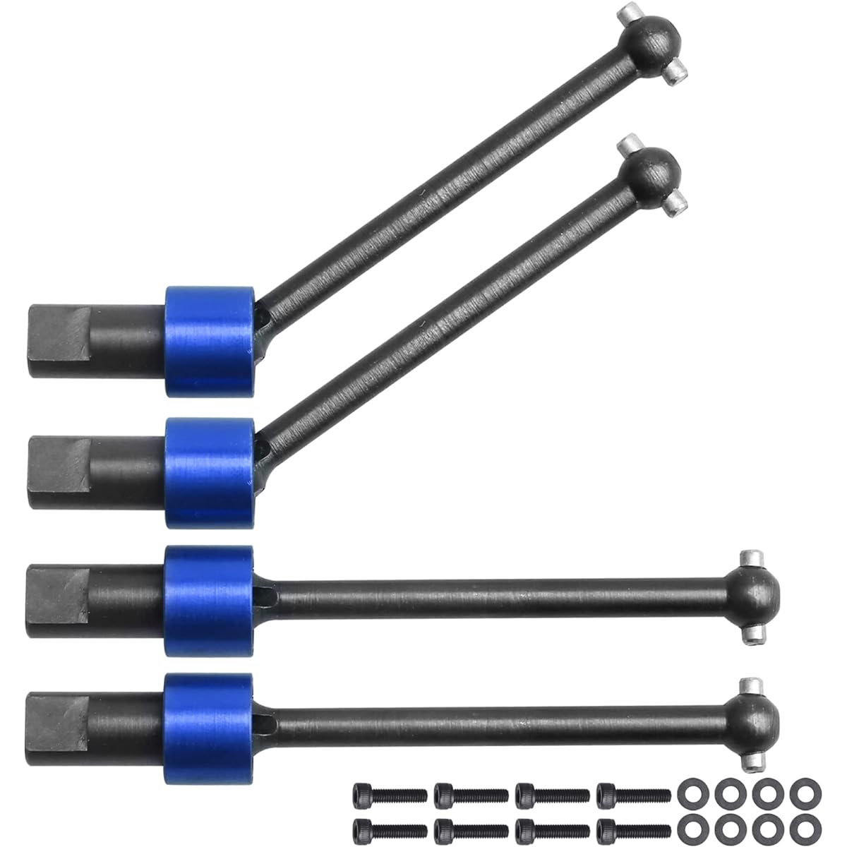 Hobbyfire Metal Steel Drive Shaft Assembly Front & Rear 4 Pack Upgrade Replacement Parts for 1/18 Traxxas LaTrax Teton Desert Prerunner SST 7650 (Blue)