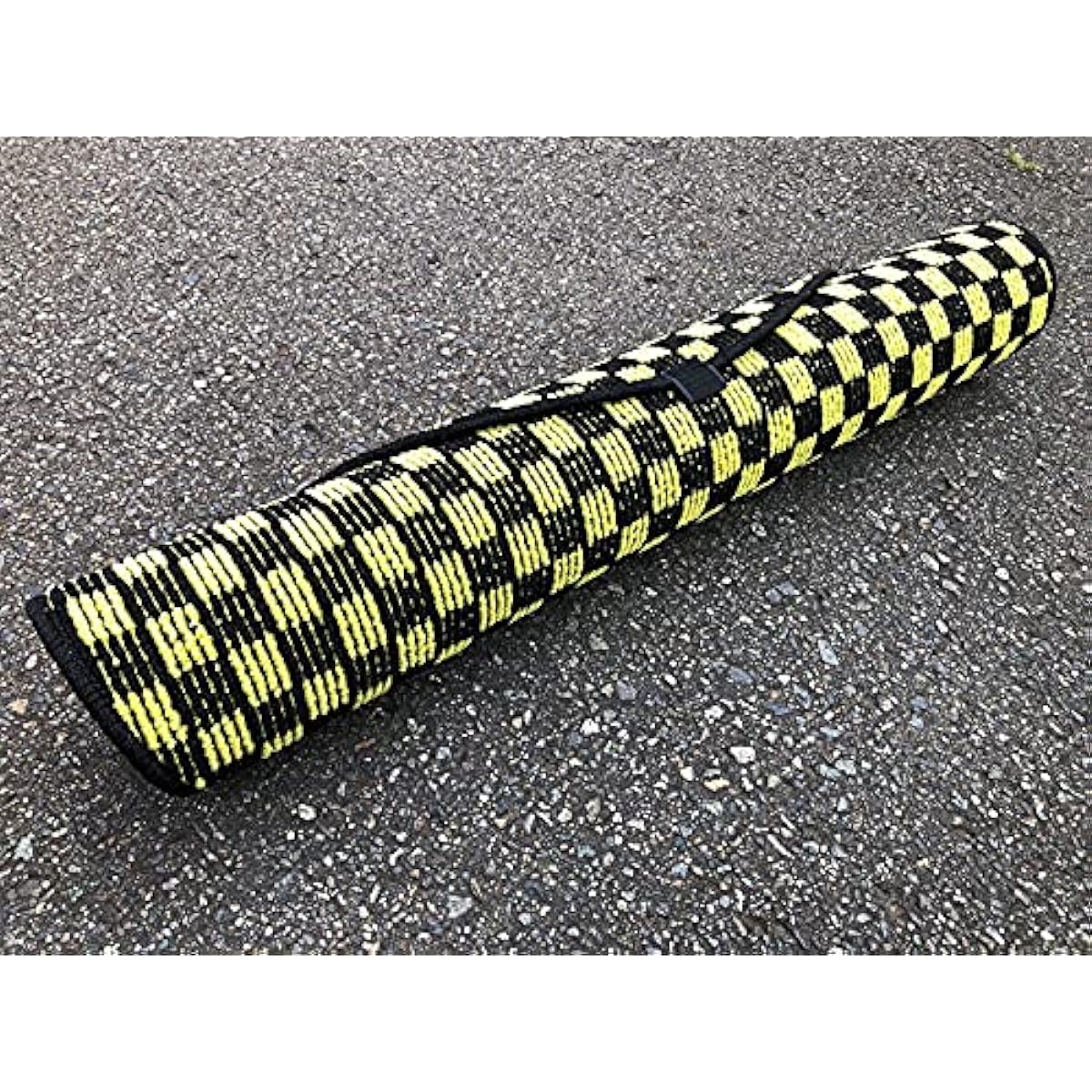 No flying! Drone mat, 1 piece, diameter 90cm, checkered series, black x yellow, landing pad, design registration pending, DRONE LANDING PAD
